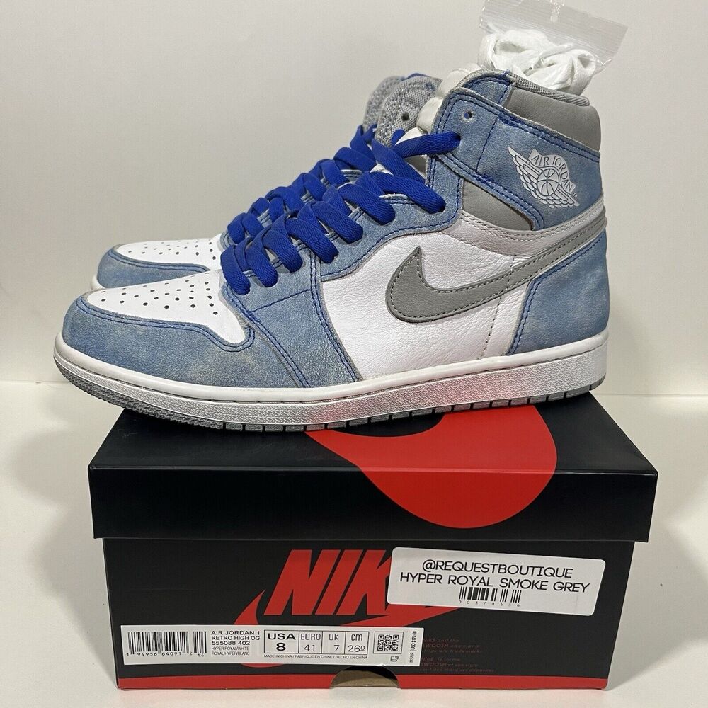Size 8 M = 9.5 W - Jordan 1 Retro OG High Hyper Royal